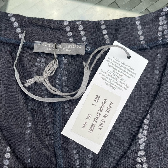 Piazza Del Tempio Navy Linen Maxi dress L - Picture 5 of 9